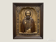 Святой Сергий Радонежский икона из ясеня